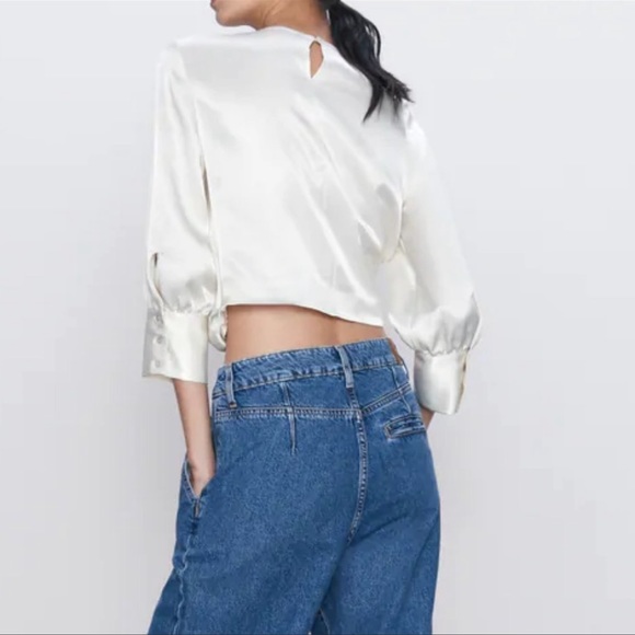 - Zara silk cropped blouse - Picture 8 of 12